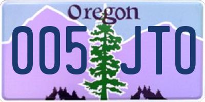 OR license plate 005JTO