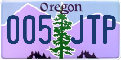 OR license plate 005JTP