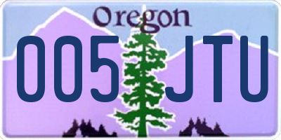 OR license plate 005JTU