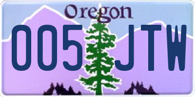 OR license plate 005JTW