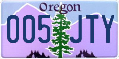 OR license plate 005JTY
