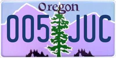 OR license plate 005JUC