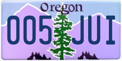 OR license plate 005JUI