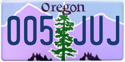 OR license plate 005JUJ
