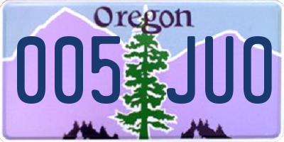 OR license plate 005JUO