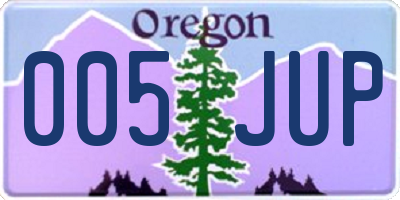 OR license plate 005JUP