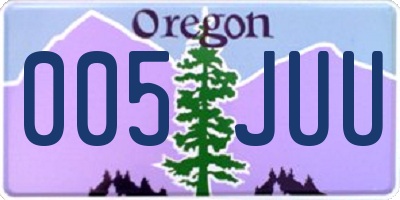 OR license plate 005JUU