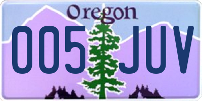 OR license plate 005JUV