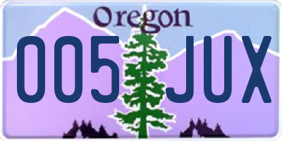 OR license plate 005JUX