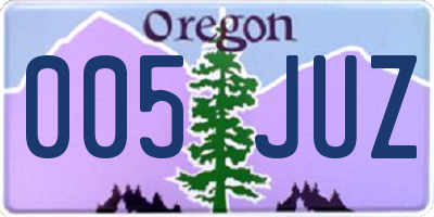 OR license plate 005JUZ