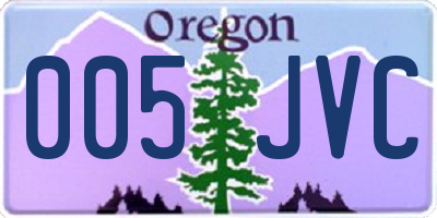 OR license plate 005JVC