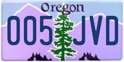 OR license plate 005JVD