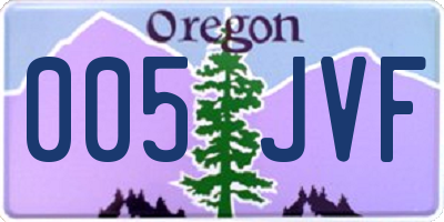 OR license plate 005JVF