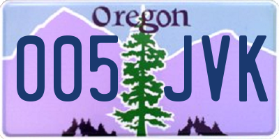 OR license plate 005JVK