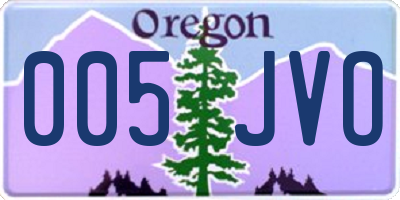 OR license plate 005JVO