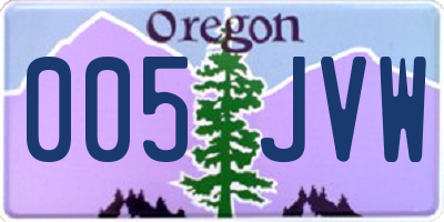 OR license plate 005JVW