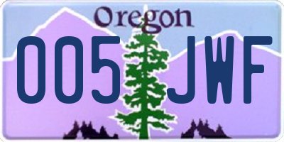 OR license plate 005JWF