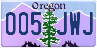 OR license plate 005JWJ