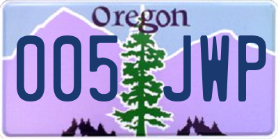 OR license plate 005JWP