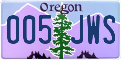 OR license plate 005JWS