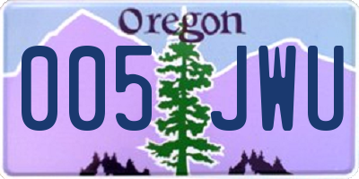 OR license plate 005JWU