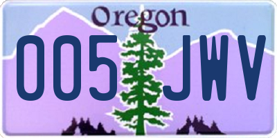 OR license plate 005JWV