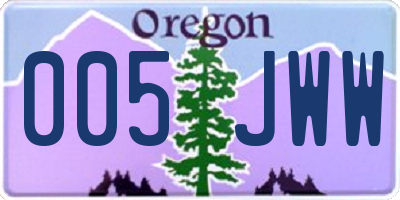 OR license plate 005JWW