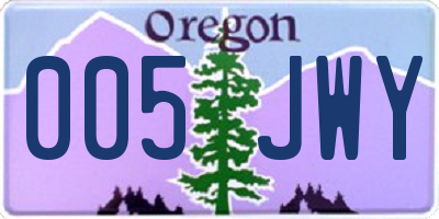 OR license plate 005JWY