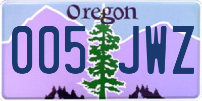 OR license plate 005JWZ