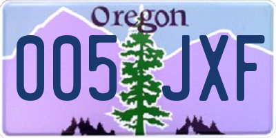 OR license plate 005JXF