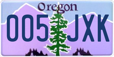 OR license plate 005JXK