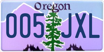 OR license plate 005JXL