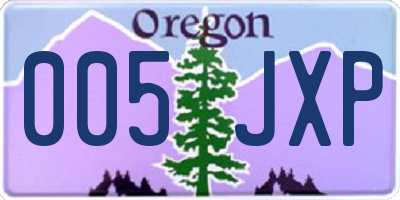OR license plate 005JXP