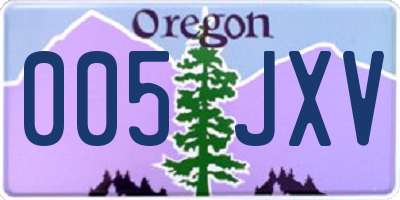 OR license plate 005JXV