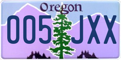 OR license plate 005JXX