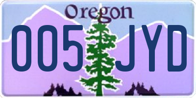 OR license plate 005JYD