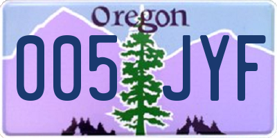 OR license plate 005JYF