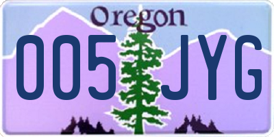 OR license plate 005JYG