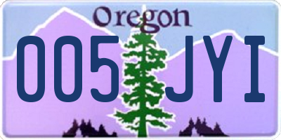 OR license plate 005JYI