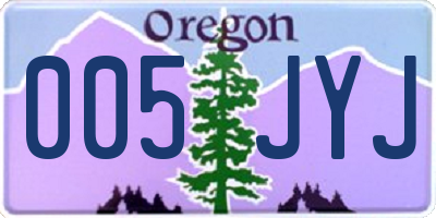 OR license plate 005JYJ