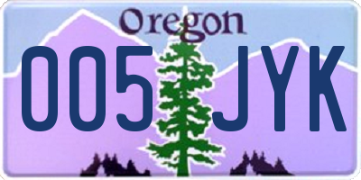 OR license plate 005JYK
