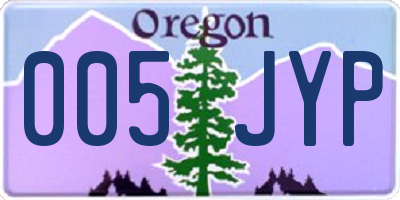OR license plate 005JYP