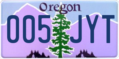 OR license plate 005JYT