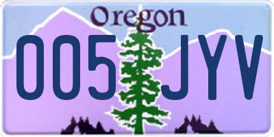 OR license plate 005JYV