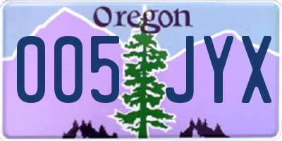 OR license plate 005JYX