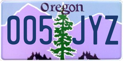 OR license plate 005JYZ