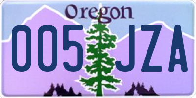 OR license plate 005JZA