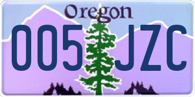 OR license plate 005JZC