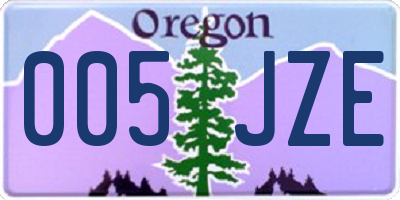 OR license plate 005JZE
