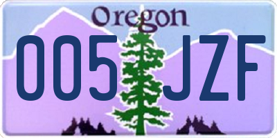 OR license plate 005JZF